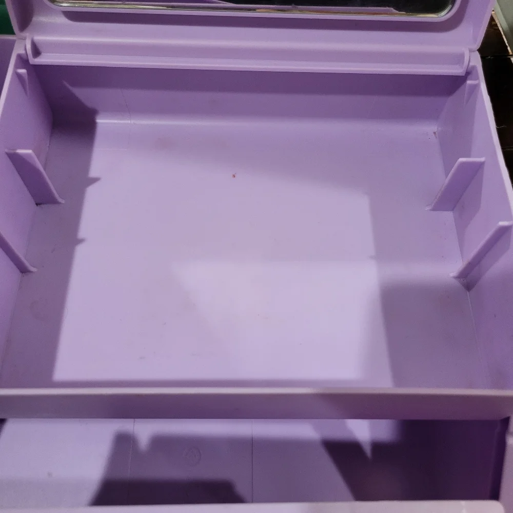 Vintage 90’s Caboodles of California Teal & Purple Makeup Box Case